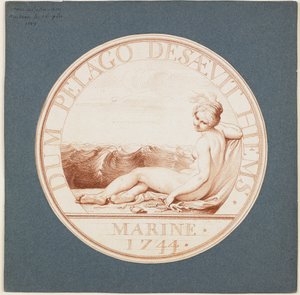 Alegoria Morska, c. 1743 (czerwona kreda)